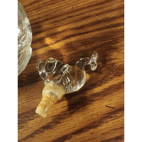 Vintage Art Deco 1940s Alfred Flaster Fish Motif Perfume Bottle, Hobnail Waves - Picture 6 of 8